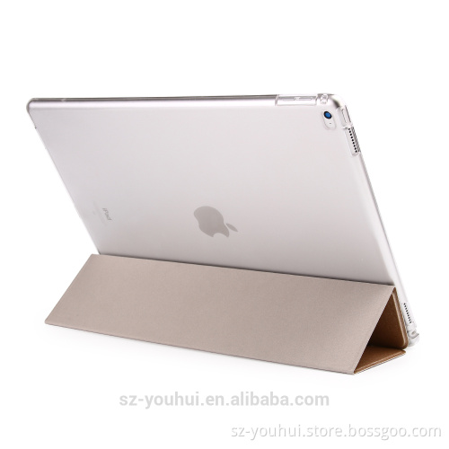 Factory Price Silk Texture Ultra Slim Tripled Folding Flip Cover Smart Auto Wake Up Case For iPad Pro Tablet
